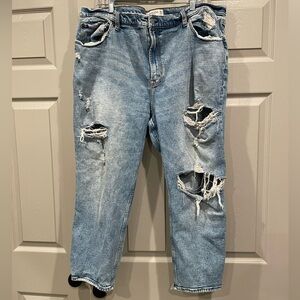 Ankle Straight Ultra High Rise Jeans- Curve Love- SHORT